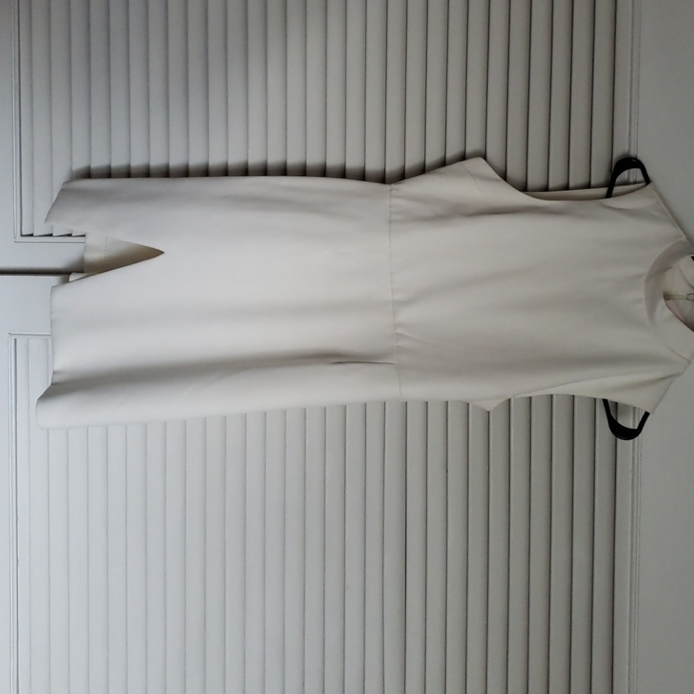 White sexy mini dress with slit